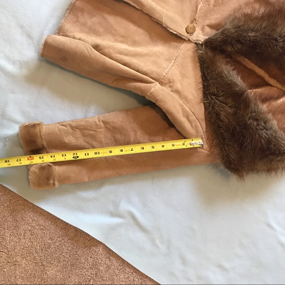 St John’s Bay Suede Penny Lane Tan Coat - Picture 13 of 14